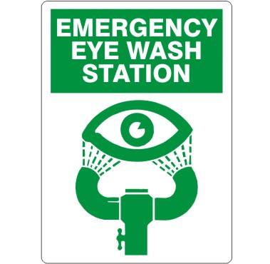 Emergency Eye Wash Station Sign 7x10"